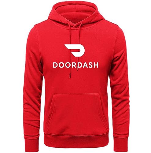 Generic Men's Door-Dash Food Delivery Graphic Hoodies, Gray,black
