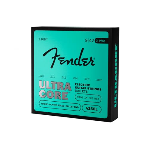 4250 Ultracore Guitar Strings, Nickel Plated Steel, Bullet End, 4250L Gauges .009-.042, (6) 3-Pack by Fender - Image 4