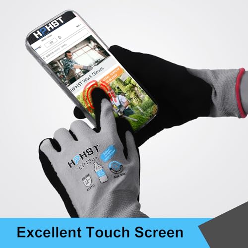Image of Work Gloves for Women, Eco Friendly Safety Work Gloves with Breathable Rubber Coated, Smart Touch,3 Pairs