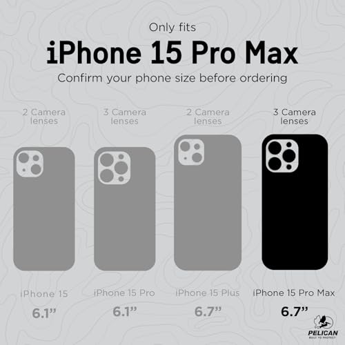 Pelican Protector iPhone 15 Pro Max Case - Rugged MagSafe Phone Case -Black - image 2