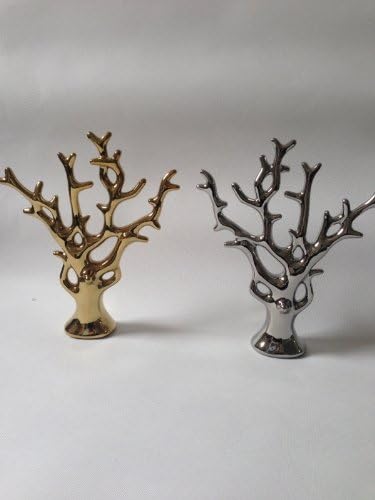 Amazon 風水 インテリア 陶器 置き物 オブジェ ゴールドツリー シルバーツリー 金 銀 木 シルバー インテリア オンライン通販