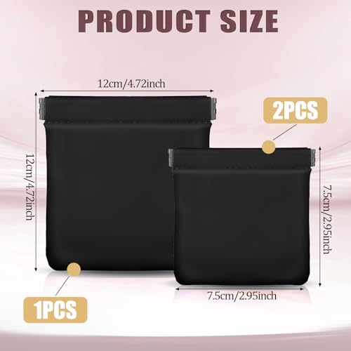 Piriuuo 3 Stück Münzgeldbörsen aus PU-Leder, Mini Geldbörse Klein Geldbeutel Leder Schlüsseltasche Münzetui Schachtelbörse Mini Kopfhörer Portemonnaie mit Schnapp Feder Verschluss für Damen und Herren