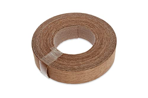 WoodPress® 22 mm Bois d'Acajou Véritable Bande de Chant en Placage Préencollé - Rouleau de 7,5 m - Application à Repasser facile à faire soi-même, couvre le bord d'un panneau MDF standard Cover