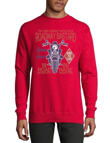 Pull en coton rouge pour virée en moto Roadway Bastard Road Rage 1988
