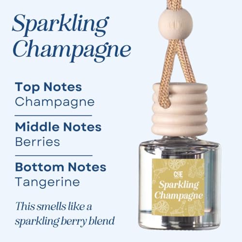 Image of C&E Craft Co Hanging Car Air Freshener Diffuser 2 Pack, Long Lasting Fragrance Oil Car Freshener, Glass Bottle Auto Air Freshener, Made in USA (Sparkling Champagne)