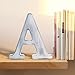 WOODOUNAI 8 Inch Rustic White Wood Letters Unfinished Wood Letters for Wall Decorative White Retro Standing Letters Sign Board Decoration for Craft Home Party Projects (E)