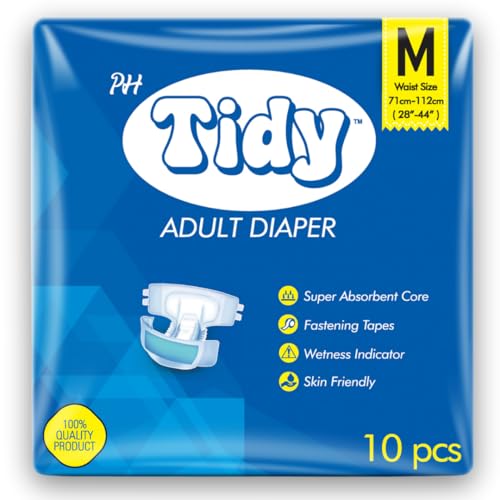 Image of Tape Style Super Absorbent | Unisex | Waist Size (28-44 Inches) Adult Diaper - M (10 Pieces)
