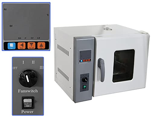 Intbuying 220V Digital Forced Air Convection Drying Oven Heat Industrial Lab Temperature Control Adjustable Fan Speed (13.4X13.8X13.8Inch Chamber) #TOP1