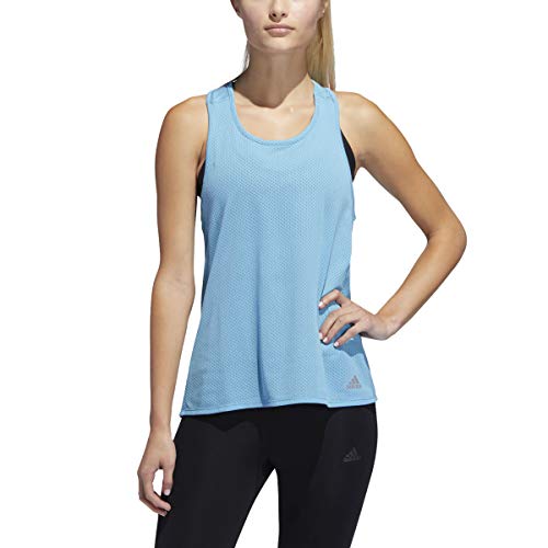 adidas Response Tank Top Camiseta sin Mangas, Shock Cyan/Heather, Small para Mujer