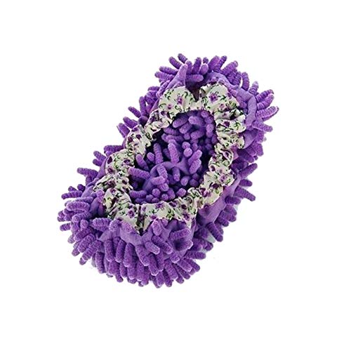 hearsbeauty Couvre-Chaussures Détachable Matériau Souple Poussière De Nettoyage des Sols Pantoufles Chaussures Vadrouille Maison Cleaner Portable Ménage Outils Violet Cover