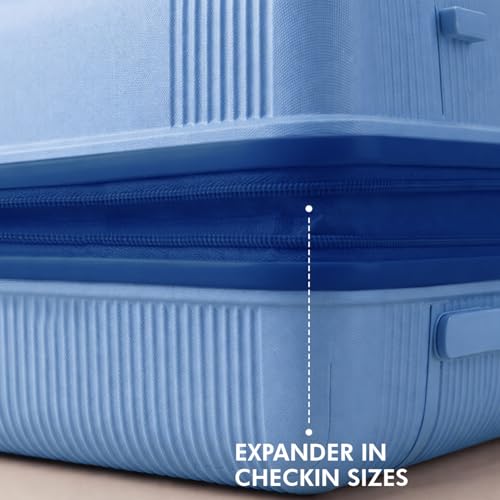 Image of Aristocrat Solana Check-in Trolley Bag 65cm | Medium | Hard Luggage | 8-Wheel Suitcase with Front Opening for Business Travel | TSA Lock with Anti-Theft Zipper | 3 Years International Warranty (Blue)