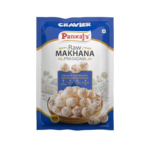 CRAVIER Raw Makhana 200g | Foxnuts Healthy Natural Puffed Raw Mak...