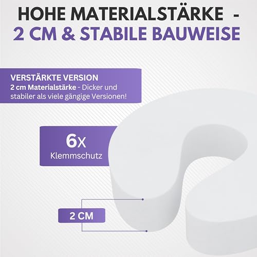 Filzada® 6x Premium Klemmschutz Tür - EXTRA DICK & flexibel - Klemmschutz Kinder - Türschutz für Zimmertüren - dämpfender Türstopper Tür - Türaufhalter - Kindersicherung Tür