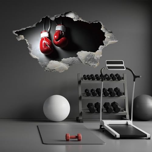 SUPERDANT Stickers Muraux 3D Gants de Boxe Stikers Murals Murs Casser les Gants de Boxe Autocollants pour Murs Peler et Coller Vinyle Art Autocollants Décoratifs