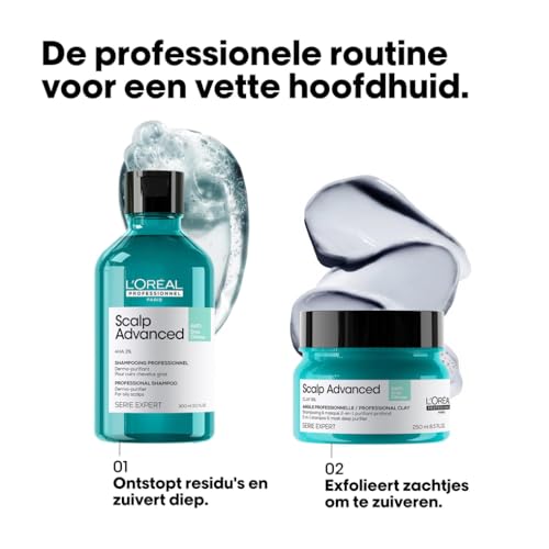 L'Oréal Professionnel, Reinigende en Dermo-Zuiverende Shampoo, Voor een Vette Hoofdhuid, Zuivert de Hoofdhuid en Haarvezel, Scalp Advanced, 300ml - Afbeelding 5