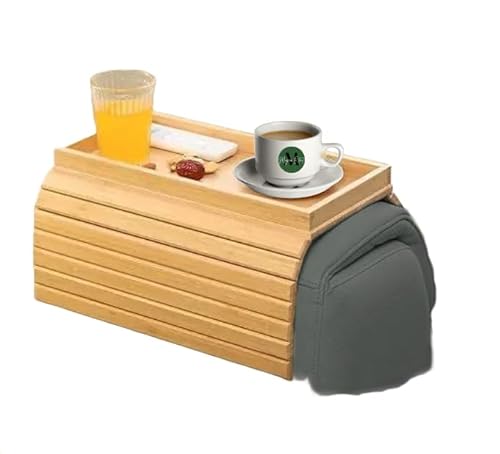 Sofa Table Arm Rest Tray | Foldable Couch Tray with Edge | Sofa Side Table | Couch Roll | Armchair Caddy | Chair Armrest Organisers | Settee Caddie for Drinks, Phone, Remote Control
