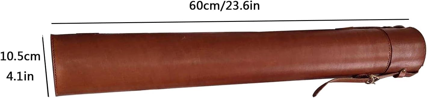 Tube à documents en cuir – Rouleau d'art de 60 cm et sac de rangement pour plans, impressions, affiches, dessins et œuvres d'art – Boîte de transport durable pour professionnels et artistes