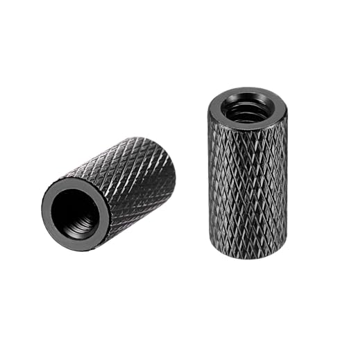 Toolparts And Accessories 1/4x10mmx20mm Aluminum Alloy Diamond Knurl Knurled Camera Tripod Black 2pcs (#CN#130824-02110)