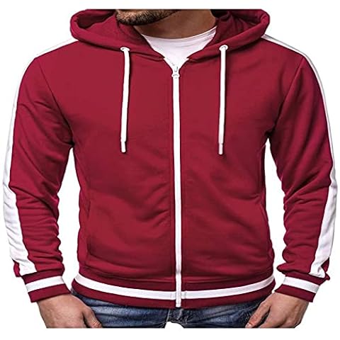 BDDM Mens Casual Zip Hoodies Long Sleeve Tops Cardigan Hooded Sweatshirt Mens Hoodie Sweatshirt Jackets Lightweight Long Sleeve Hoodie Jumper Tops Sweater Sport Shirt Long Sleeve T-shirt Running Top Cover
