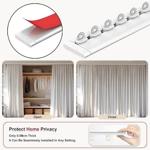 Riel de cortina de aluminio ultrafino e invisible para separar ambientes con elegancia 8