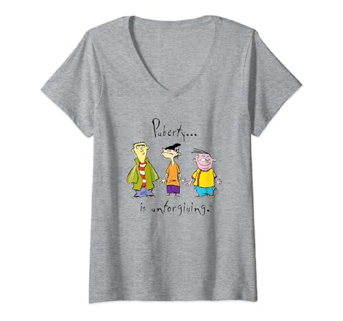 Womens Ed, Edd n Eddy Puberty Is Unforgiving V-Neck T-Shirt