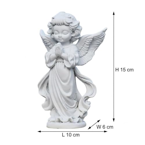 Image of Saugat Traders White Praying Angel Statue for Home Decor Bedroom, Living Room Figurine Decorative Showpiece Sculpture Gifting Housewarming, Christmas, Birthday Gift