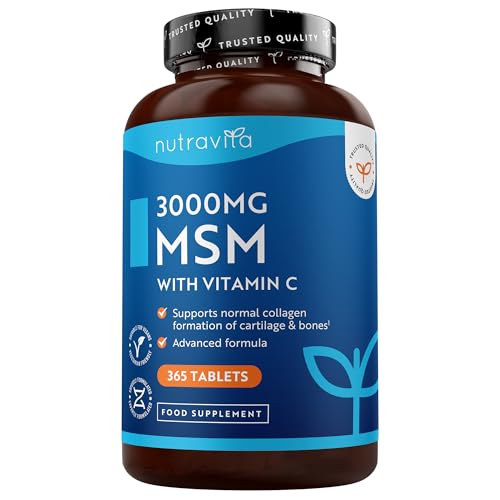 Nutravita MSM 3000mg con Vitamina C - 365 Tabletas Veganas