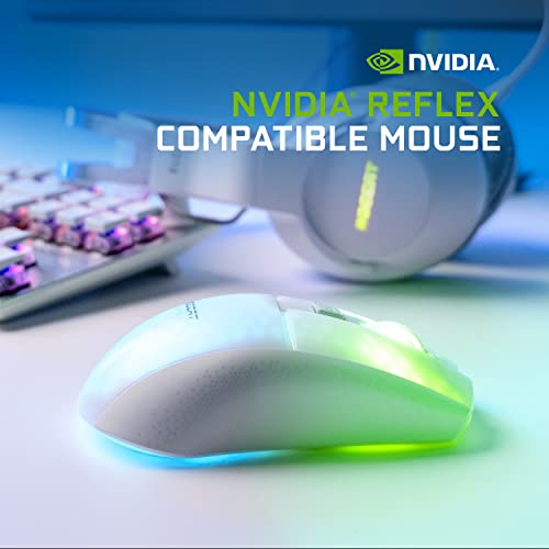 Roccat Burst Pro Air Lightweight Symmetrical Optical Wireless Rgb Gaming Mouse With 19K Dpi Optical Owl-Eye Sensor, Optical Switches, Titan Wheel, 81-Gram Weight – White #TOP6