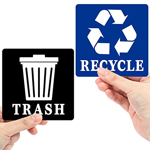 Sukh Recycle Sticker for Trash Can - Recycle Sign 6 Pack Decals self Adhesive Garbage Recycling Stickers Trash Bin Label Reuse Vinyl Perfect for Kitchen Necessity Home Essentials,Home,Hotel