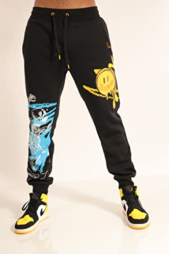 SCREENSHOT Mens Urban NYC Graffiti Hip Hop Fleece Pants Active Fashion Drawstring Sweatpants Bottoms2