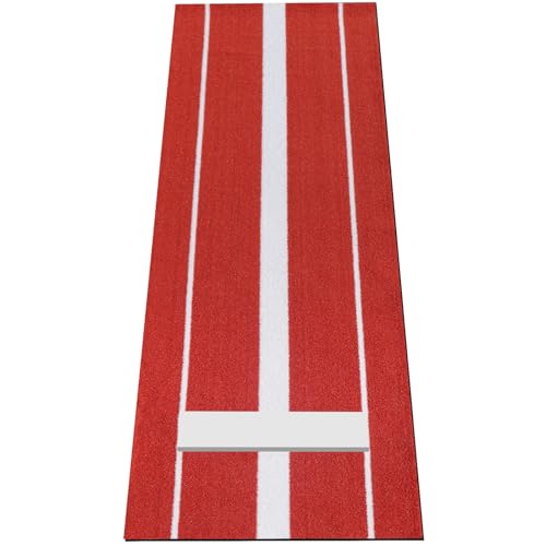Heavy Duty Softball Pitching Mat 10'x 3', with 0.8in Thick Pitching Rubber/Mound, High Density Anti Fading Lawn, Anti Slip Rubber Backing, Indoor and Outdoor Pitching Practice