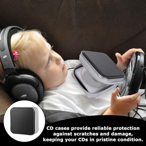 Image of squishy CD Cover Pouch, 40 Capacity Disc Holder for Music Collectors and DJs, Compact DVD Case for Organizing Home Media Collections, Storage Solution for CDs and DVDs, Black