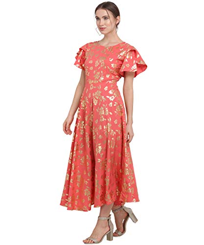 Image of OOMPH! Women's Western & Fusion wear Crepe A-Line Maxi Dress - mdfoil