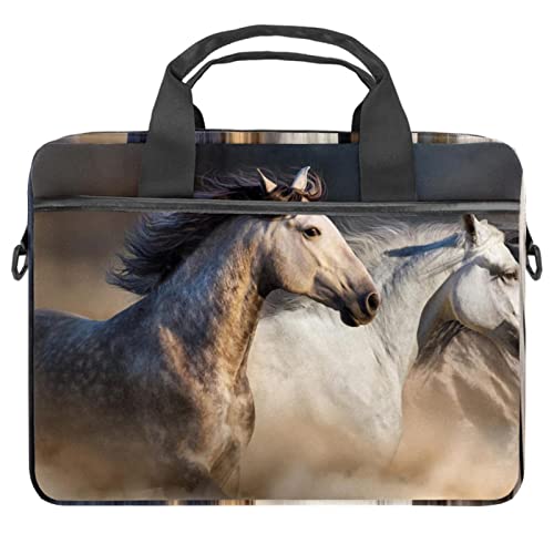 Sacoche à bandoulière pour ordinateur portable motif cheval multicolore zippée