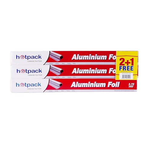 Hotpack Aluminium Foil 45cm X 3.75 Metre 11 Micron 2+1 Free Offer Pack