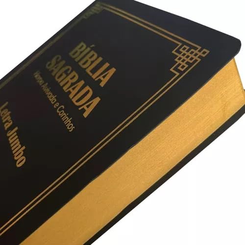 BIiblia Sagrada Jumbo ARC Capa Pu Luxo C/Harpa - Preta