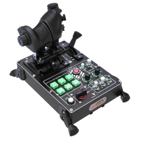 VIRPIL Controls VMAX Prime Throttle – Palanca de Gases Doble Motor Premium, Detents Ajustables, Sistema de Control para Simulador de Vuelo, PC