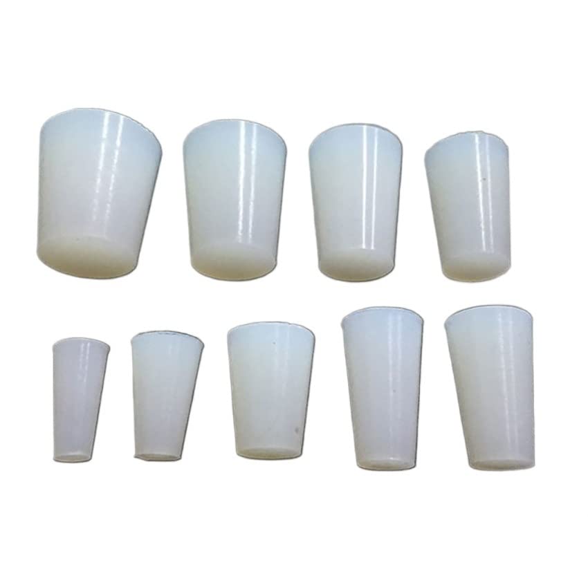 GatherTOOL 10Pcs Clear/Black Conical Rubber Stopper Blanking Plugs Silicone Tapered Plug Seal End Cover Caps 1.5-16mm (Size : 4.5x8.5x16mm(Clear))