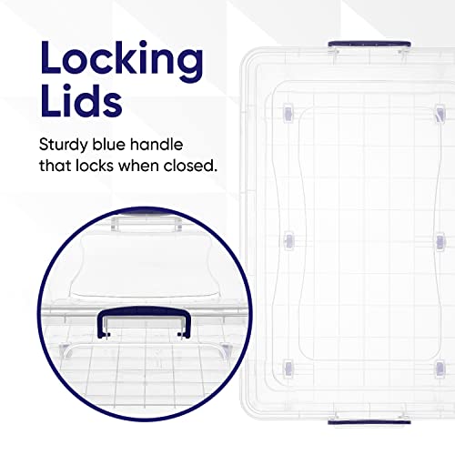 Image of Superio Storage Bins with Lids, Clear Plastic Containers for Organizing, Stackable Totes, BPA Free, Odor Free, Organizer Boxes for Home, and Dorm (4 Pack, 42 Quart)