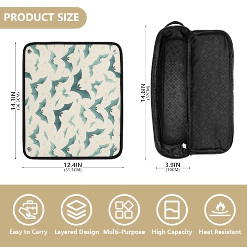 Bolsa de viaje para herramienta de cabello color verde claro, resistente al calor, con cierre y doble capa para planchas y accesorios de cuidado capilar miniatura 4