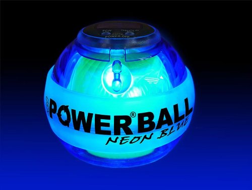Powerball - Neon Blue Pro 250 Hz - Ball d'exercice gyroscopique, Bleu, 7.2 cm x 7.2 cm x 6 cm, 1 pièce, 1 ensemble, 1 paquet