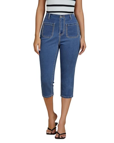 luvamia Capri Jeans for Women High Waist Womens Clothes Trendy Blue Jean Capris Plus Size Classic...