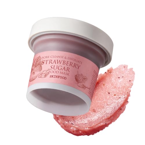 SKIN FOOD since 1957 Maschera Zucchero Fragola 120g - Detergente per i pori del viso, idratante e nutriente per la pelle del corpo - Maschere per il viso lavabili con esfoliante (4,23 once)