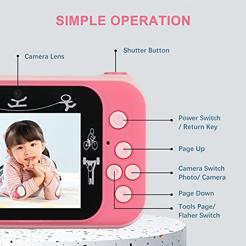 Mini cámara digital para niños 1080P con pantalla IPS 2.4" miniatura 4