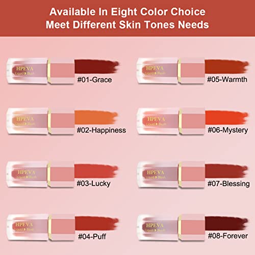 Liquid Blush For Cheeks,Soft Cream Matte Korean Makeup Blush,Lightweight Breathable Feel Long Lasting Natural Red Pink Peach Orange Rose Creamy Face Blushes For White Mature Skin Dark Skin (#08-Forever) #TOP1