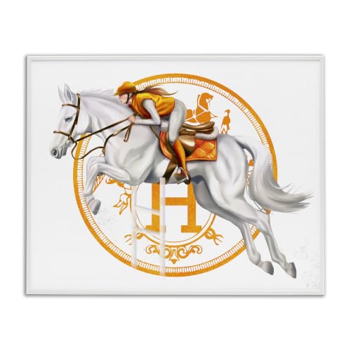 Jockey Race Horse Glam Fashion Logo, 11 x 14 Inch Framed Giclée Print