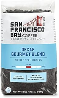 San Francisco Bay Coffee DECAF Gourmet Blend Whole Bean 2LB (32 Ounce) Medium Roast Swiss Water Processed Decaffeinated