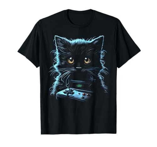 Consola de juegos retro Gamer Kitten Funny Cat Gaming Camiseta