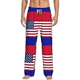 Nruairly Haiti Haitian American Flag Men Pajama Pants Lounge Pant Sleep Pajama Bottoms Casual Wide Leg Long Pj Pants Loungewear With Drawstring Elastic Waistband And Pockets XX-Large