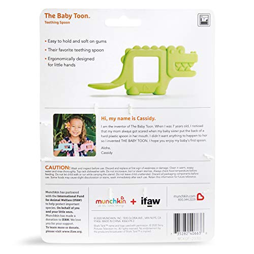 Image of Munchkin The Baby Toon Silicone Teether Spoon, Alligator (As Seen On Shark Tank)